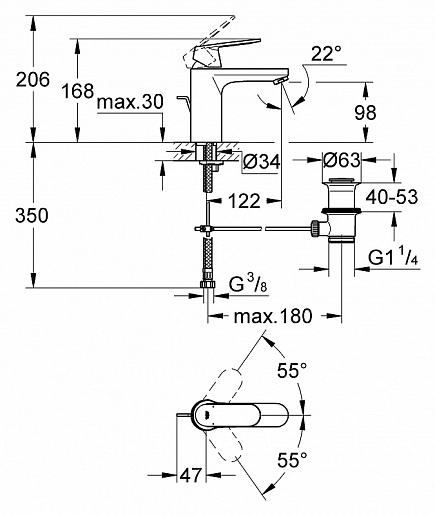 Grohe Смеситель "Eurosmart Cosmopolitan 23325000" – фотография-6