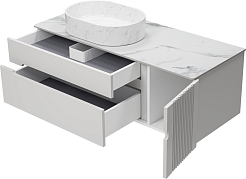 Brevita Тумба под раковину Pallisandro 120 L подвесная серая матовая – фотография-6