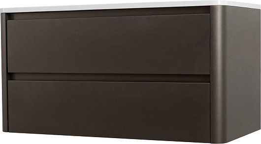 Cezares Тумба с раковиной без отверстия под смеситель Relax 100 подвесная оружейная сталь – картинка-3