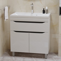 Mixline Тумба под раковину Лайн 80 белая – фотография-3