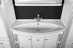 Водолей Мебель для ванной "Кармен 105" белая/серебро – фотография-2