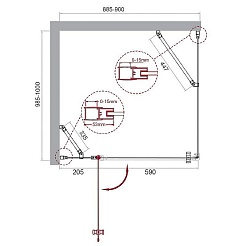 BelBagno Душевой уголок Etna 90/100 ETNA-AH-12-90/100-C-Cr стекло прозрачное – фотография-8