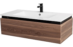 Cezares Тумба с раковиной Slider 100 с 2 ящиками орех дымчатый – фотография-7