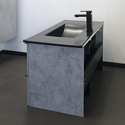 Comforty Тумба с раковиной Франкфурт 90 90EMB подвесная бетон светлый/черная – фотография-6