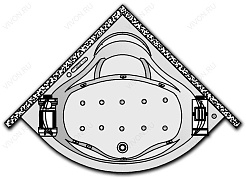 Kolpa San  Комплект гидро-аэромассажа Kolpa San Loco Luxus (подсветка, дезинфекция, массаж: боковой, аэромассаж) – фотография-1