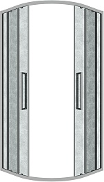 Grossman  Душевой уголок Cosmo 100x100x195 четверть круга профиль хром стекло шиншилла – фотография-2