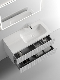 Sancos Тумба с раковиной Snob T 100 R bianco раковина CN7015 – фотография-8