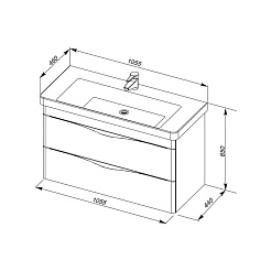 Aquanet Тумба с раковиной "Орлеан 105" белая – фотография-6