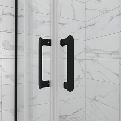 Triton Душевой уголок Фикс-Блэк 120x90 стекло прозрачное профиль черный матовый – фотография-8