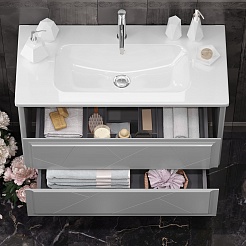 Opadiris Мебель для ванной Луиджи 100 подвесная серая матовая – фотография-8