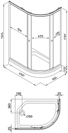 Triton Душевой уголок Коралл 120/80 L Щ0000061780 – фотография-3