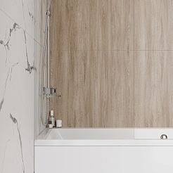 Teymi Шторка на ванну Timo 60x140 профиль хром стекло прозрачное – фотография-6