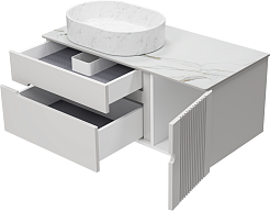 Brevita Тумба под раковину Pallisandro 100 L подвесная серая матовая – фотография-6