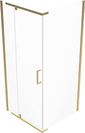 Triton Душевой уголок Терра-Голд 90x90 стекло прозрачное профиль золото – фотография-2