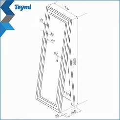 Teymi Зеркало Helmi Black Edition 49/165 LED сенсор T20242 – фотография-6