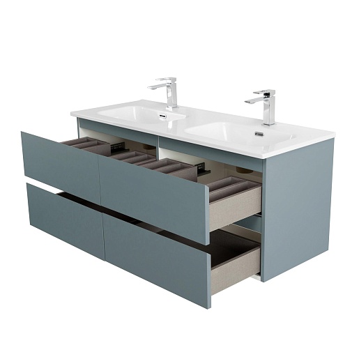 BelBagno Тумба под раковину Kraft 120-2 подвесная Голубой матовый – картинка-7