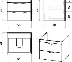 Misty Тумба с раковиной Мираж 60 подвесная белая – фотография-11