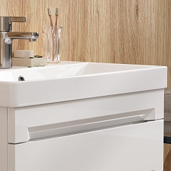 Equil Тумба под раковину Corner 60 2 ящика подвесная белая – фотография-9