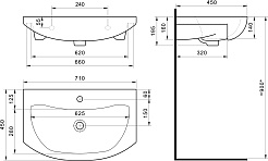 Акватон Тумба с раковиной Бекка Pro 70 белая/дуб сомерсет – фотография-8