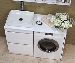 Vigo Мебель для ванной Urban 600-0-2 со столешницей под стиральную машину белая – фотография-8