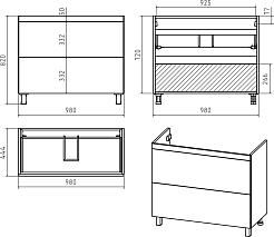 Misty Тумба под раковину Атлантик 100 2 ящика белая – фотография-4