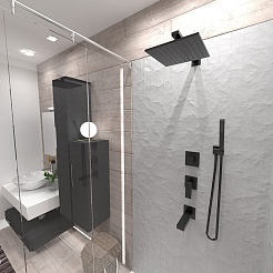 Paini Смеситель для душа Grazia 21PZ690 встраиваемый, брашированный чёрный – фотография-4