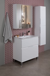 Aquanet Тумба с раковиной Алвита New 80 Flat белая матовая – фотография-14