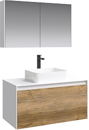 Aqwella Тумба с раковиной Mobi 100 белый/дуб балтийский – фотография-4