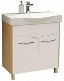 Акватон Мебель для ванной Инфинити 76 H ясень коимбра, зеркало-шкаф – фотография-6