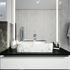 Teymi Раковина накладная Helmi S 48 T50298 белый мрамор – фотография-8