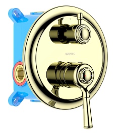 Aquatek Смеситель для душа и ванны Классик AQ1546PG полированное золото – фотография-1