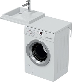 СанТа Мебель для ванной под стиральную машину Марс 110 L 1 ящик подвесная белая – фотография-10