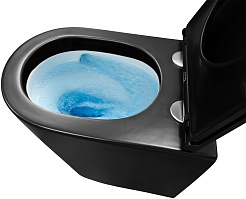 Azario Унитаз подвесной Teramo AZ-0053-UQ3-MB безободковый черный матовый – фотография-9