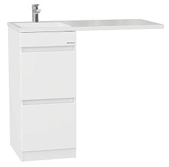 Onika Тумба с раковиной Милтон 38 напольная под стиральную машину белая – фотография-1