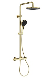 Sancos Душевая система Etna с термостатом брашированное золото PVD покрытие SC9007BG – фотография-1