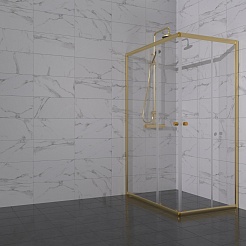 Triton Душевой уголок Вента-Голд 120x80 стекло прозрачное профиль золото – фотография-4