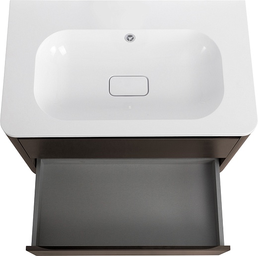 Cezares Тумба с раковиной без отверстия под смеситель Relax 80 подвесная оружейная сталь – картинка-5