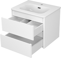 Brevita Тумба с раковиной Riva 60 подвесная белая – фотография-3