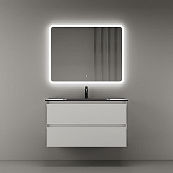 Sancos Тумба с раковиной Cento 90 белый глянец раковина Element 91 CN7002MB – фотография-3