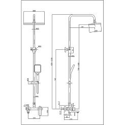 Azario Душевая стойка Arizona Square AZ-20S хром – фотография-5