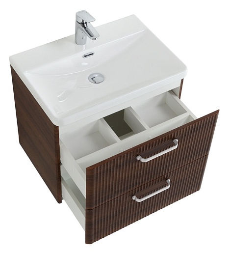 BelBagno Тумба с раковиной Due 60 подвесная Noce ручки Белый – картинка-5