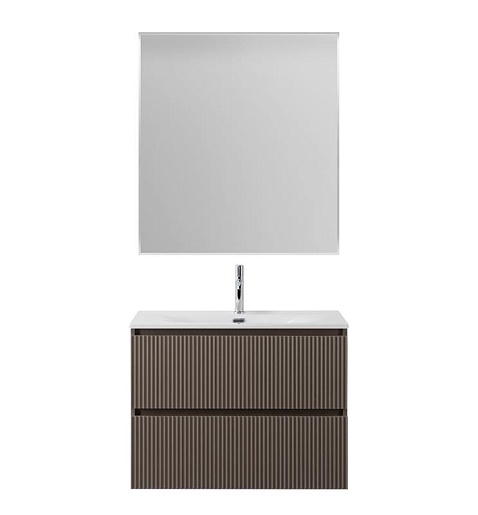 BelBagno Тумба с раковиной Uno mini 100 подвесная Бежевый матовый с раковиной BB-8099-3-100 – фотография-6