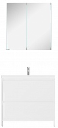 Velvex Мебель для ванной напольная Klaufs 90 белая, 2 ящика – фотография-1