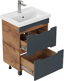 Onika Тумба под раковину Айленд 60 графит/дуб крафт – фотография-4