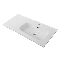 Cezares Тумба с раковиной Eco Cer-N 100-1 R bianco lucido CZR-8095-100-R ручки сатиновое золото – фотография-5