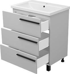 Misty Мебель для ванной Ненси 70 серая матовая – фотография-6