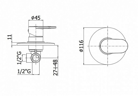 Paffoni Смеситель для душа Candy CA010CR  (с внутренней частью) – фотография-2