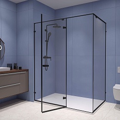 RGW Душевой уголок Stilvoll SV-040B 120x100 профиль черный стекло прозрачное – фотография-3
