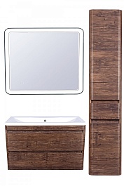 Style Line Тумба с раковиной подвесная Атлантика 100, Люкс, старое дерево, PLUS – фотография-8