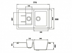 Granfest Мойка кухонная Quadro GF-Q775KL Бежевый  – фотография-3